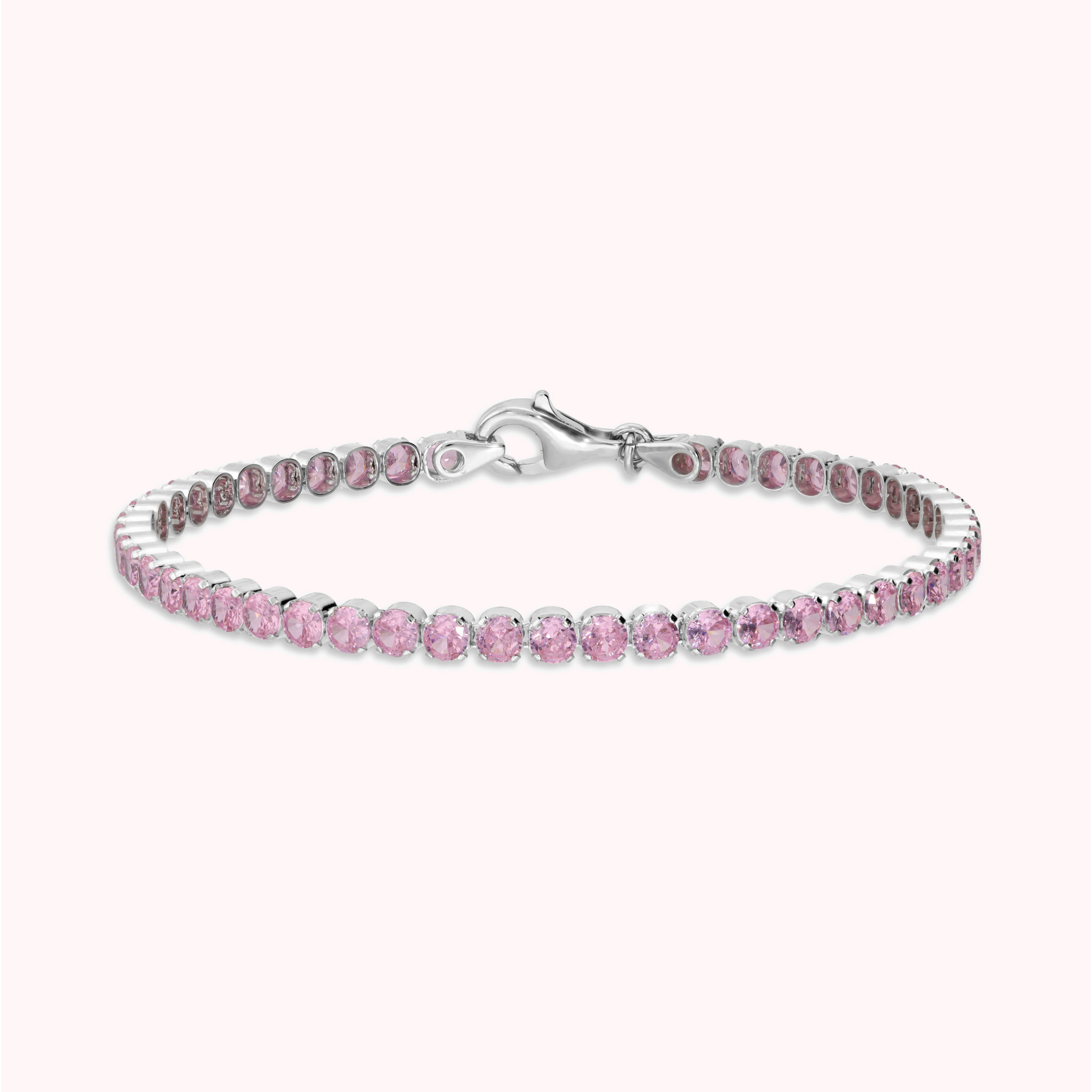 Bracciale Tennis in Argento 925 con Cubic Zirconia Rosa