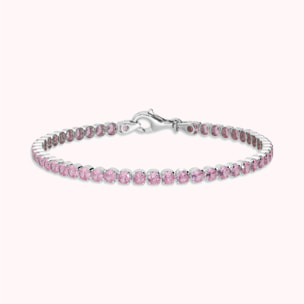 Bracciale Tennis in Argento 925 con Cubic Zirconia Rosa