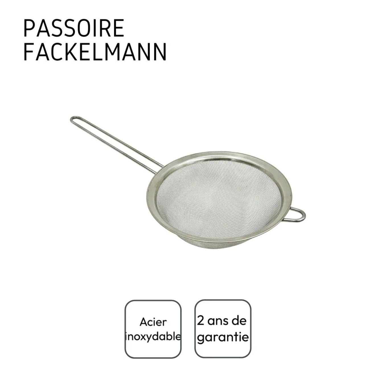 Duo Passoire tamis 19 cm et Chinois conique 30 cm Fackelmann Basic