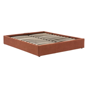 Lit coffre Luna rectangulaire 160x200cm terracotta