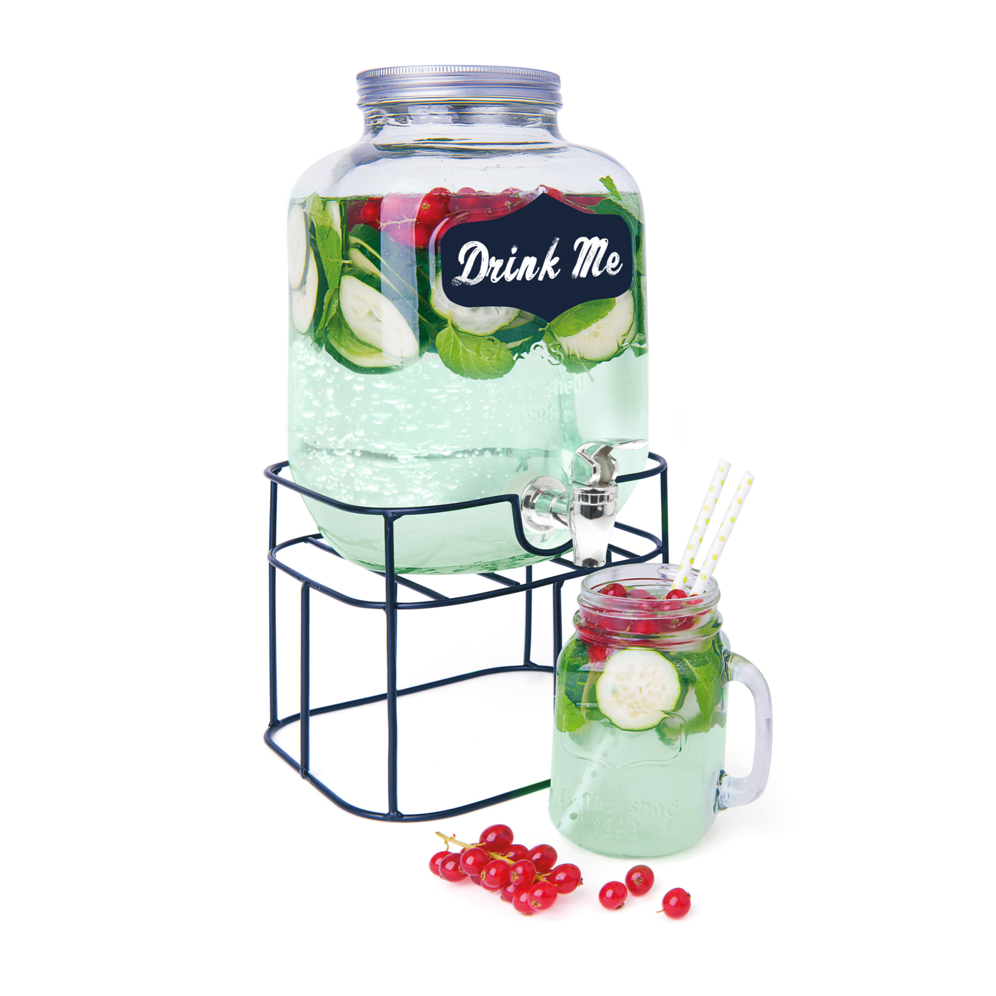 Distributeur de Boissons 4 L Excelsa – Funny Party, Verre Transparent