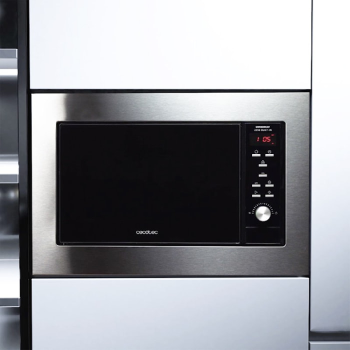 Cecotec Micro-ondes encastrable GrandHeat 2350 Built-In Steel Black