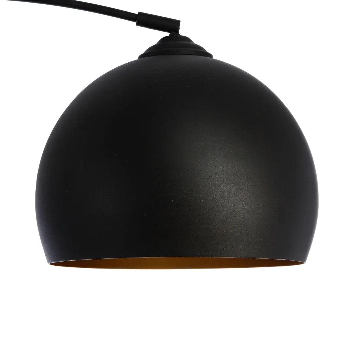 Lampadaire arc "Hyto" noir - métal et marbre H177 cm