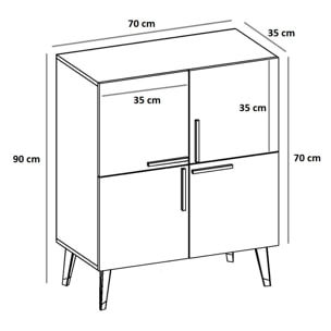 Mueble de safiro roble  con 100% tablero aglomerado rechapado en melamina.