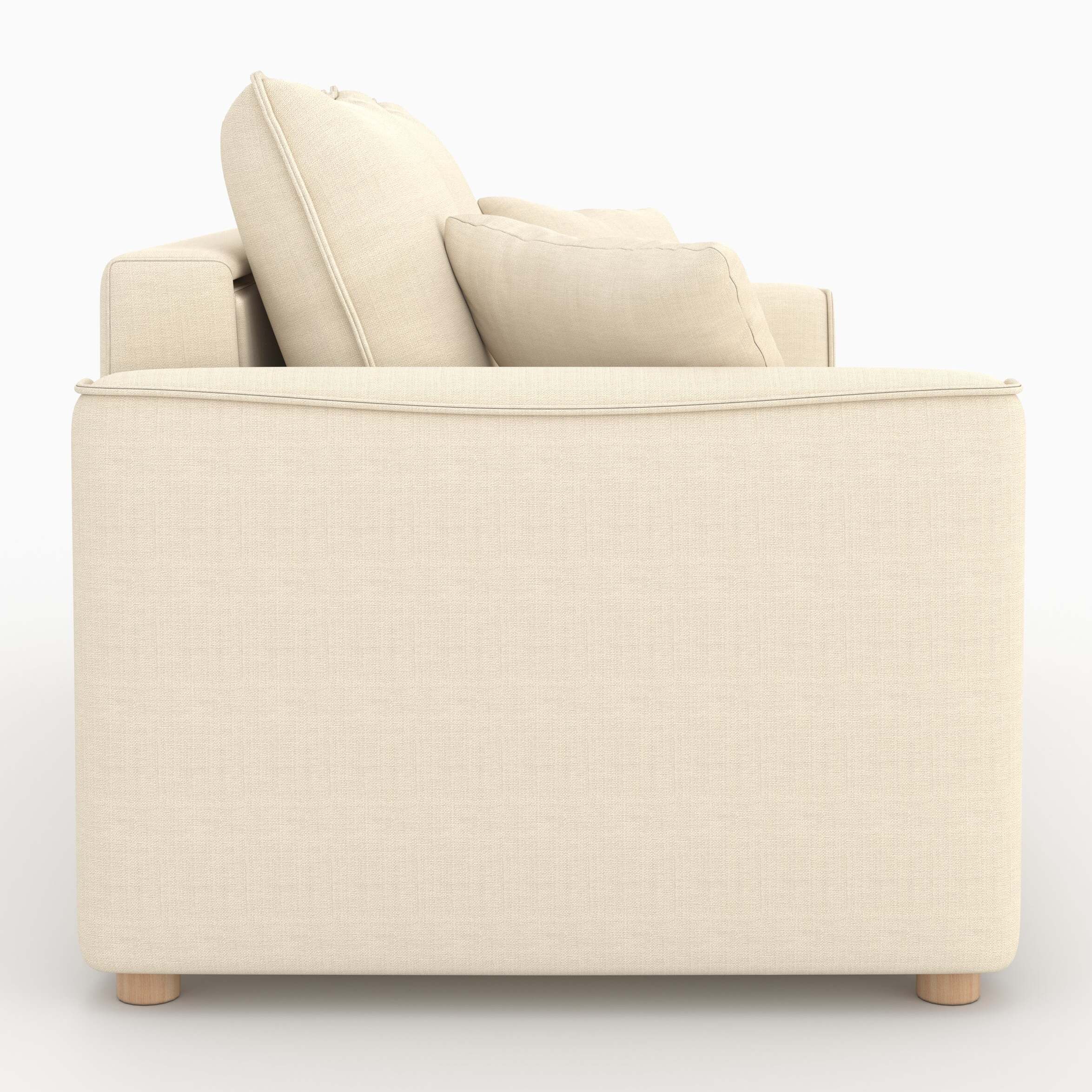 Canapé convertible 2 places en tissu texturé beige - Olympe