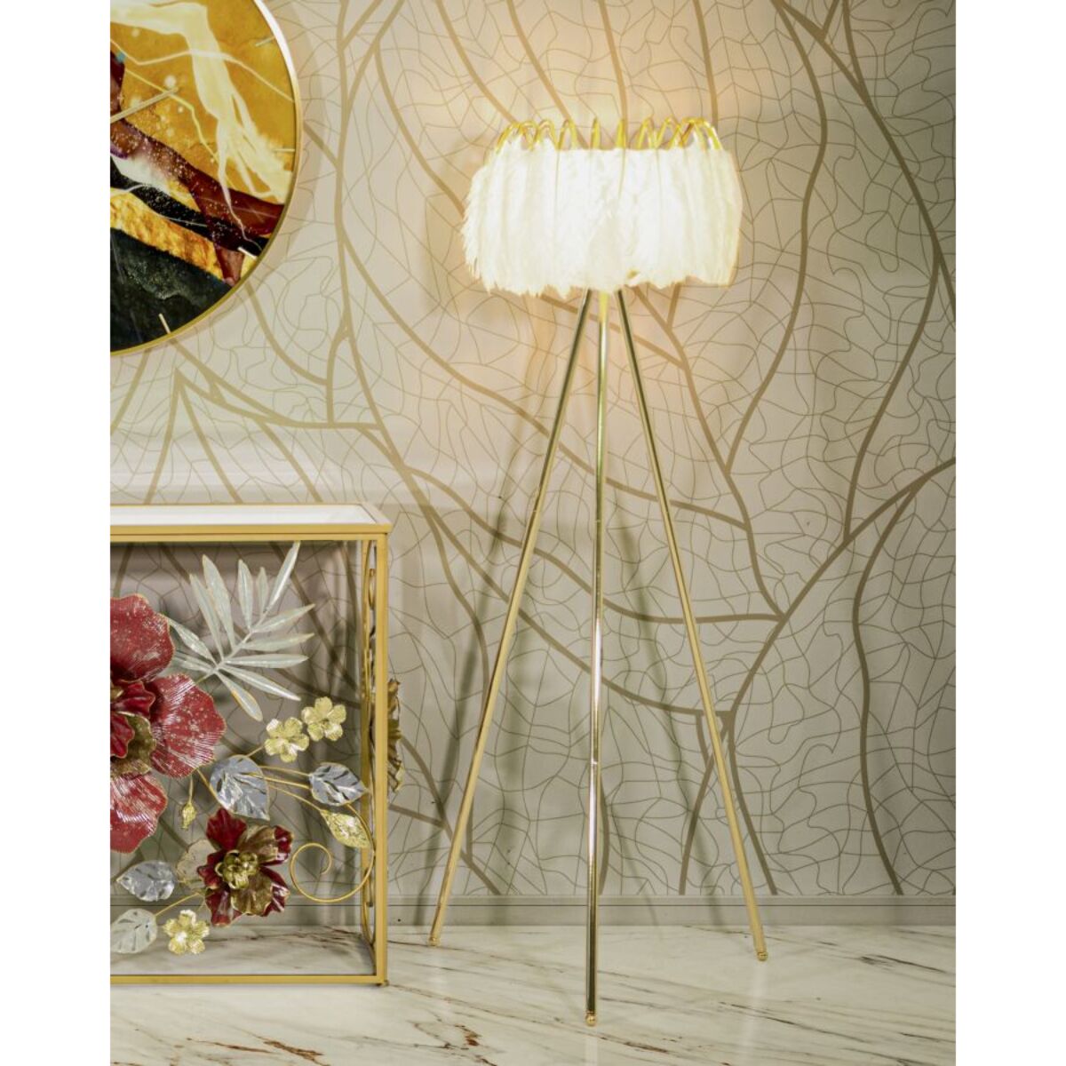 LAMPADA DA TERRA FEATHER STAND CM Ø 46X147