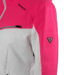 CHAQUETA ESQUI MUJER ALTA BAHIA BLANCO-FUCSIA