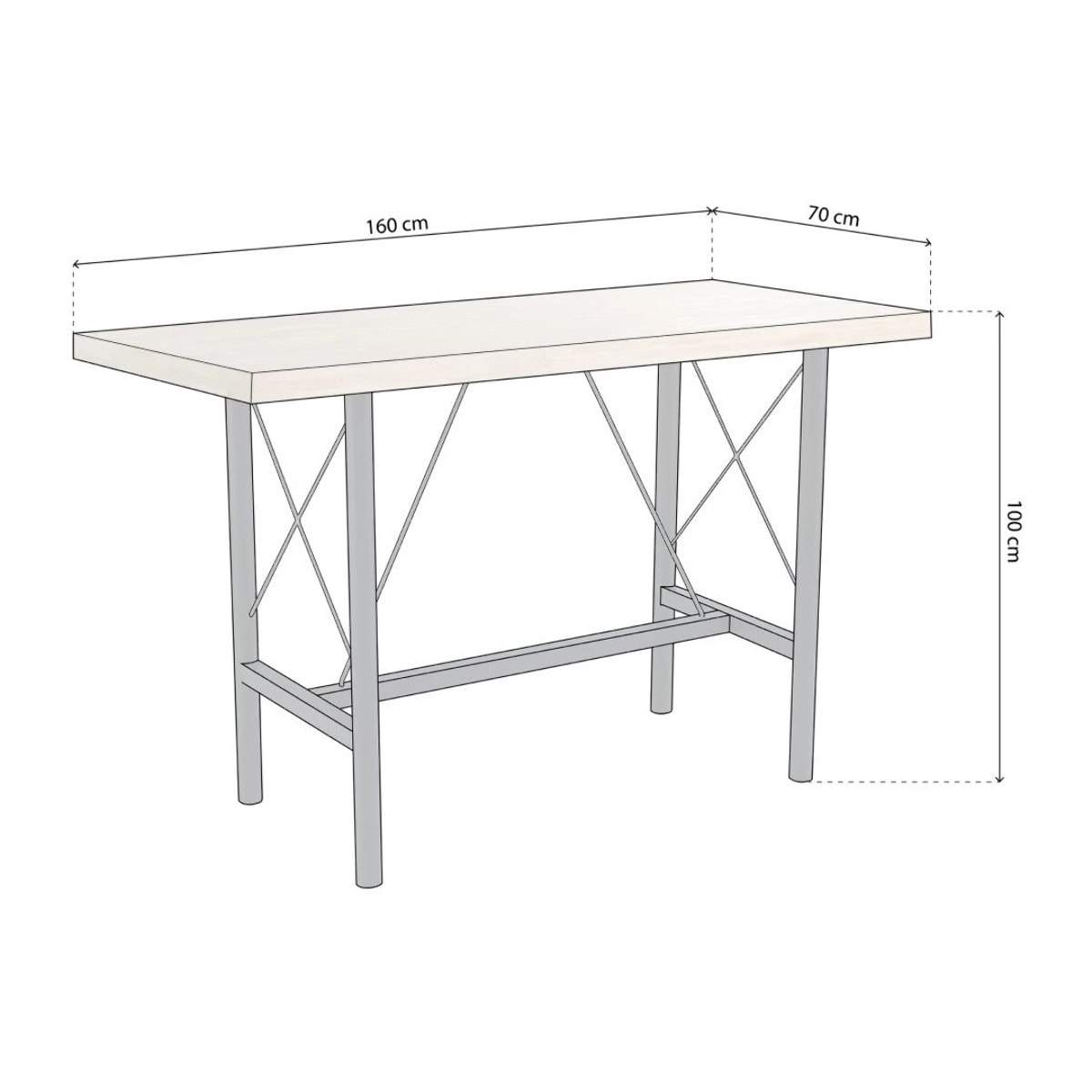 Mesa alta Bistro Negro - Roble