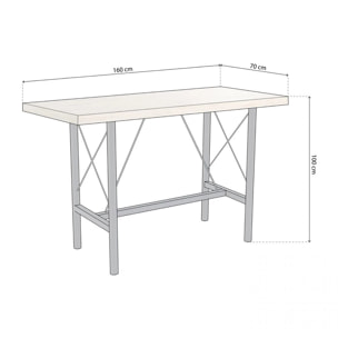 Mesa alta Bistro Negro - Roble