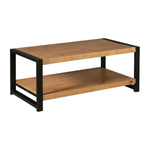Table basse double plateau bois et métal MILORA
