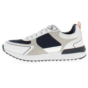 Armata di Mare Scarpe Uomo Sneakers Vintage Running con Soletta Rimovibile in Memory Foam AMU 1N947 Off White Navy