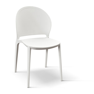 Set di 4 sedie MARBELLA in polipropilene bianco