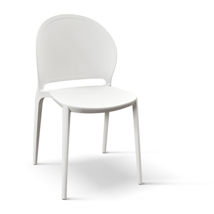 Set di 4 sedie MARBELLA in polipropilene bianco