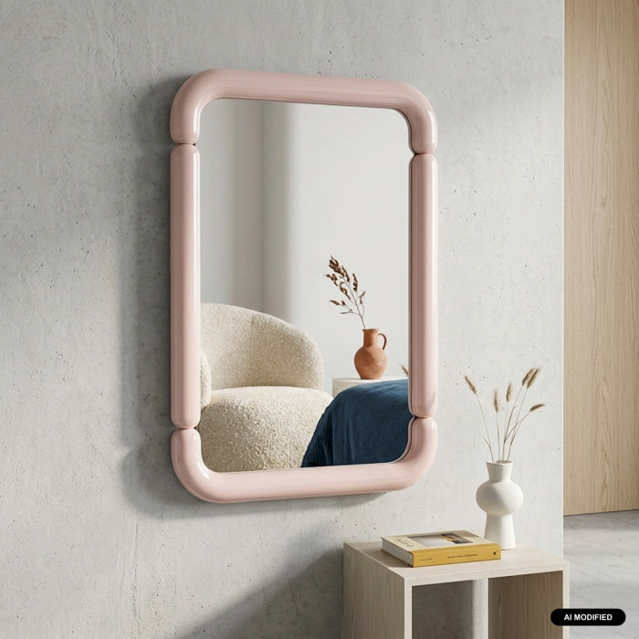 Miroir rectangulaire décor bois 106cm VOLT