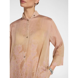Elena Mirò - Camisa larga en organza estampada - Beige