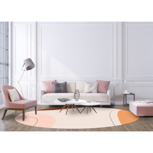 Alfombra de vinilo CERAMIKO, Tania, diseño moderno [Diam] 100 cm