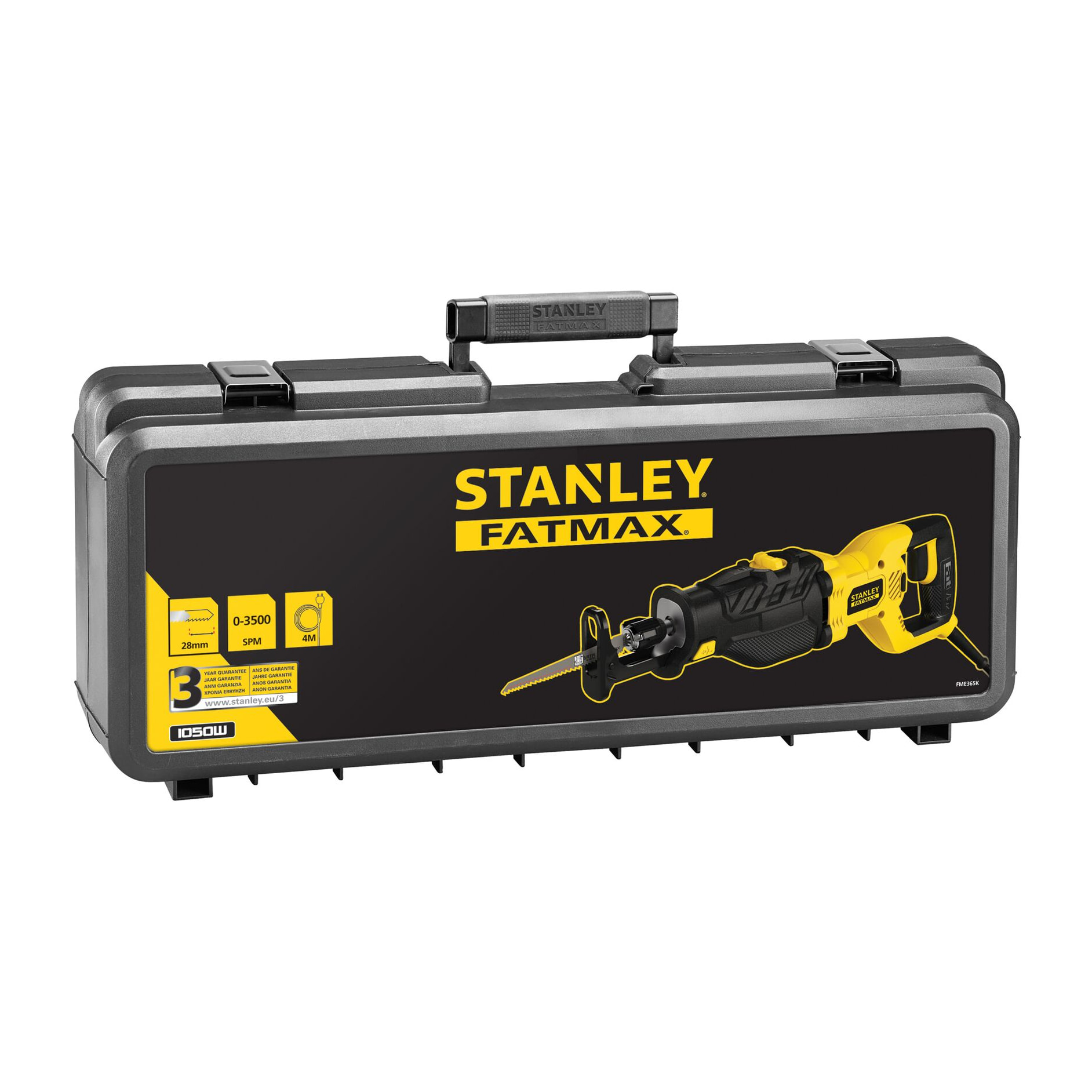 Scie Sabre Pendulaire Filaire STANLEY FATMAX FME365K-QS Moteur de 1050W Design Ergonomique avec Revêtement Caoutchouc