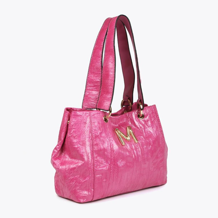 Borsa a tracolla effetto pelle texture