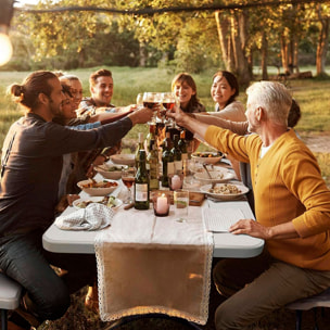 Mesa plegable multifuncional 180 x 74 x 74 cm con asa para facilitar su desplazamiento