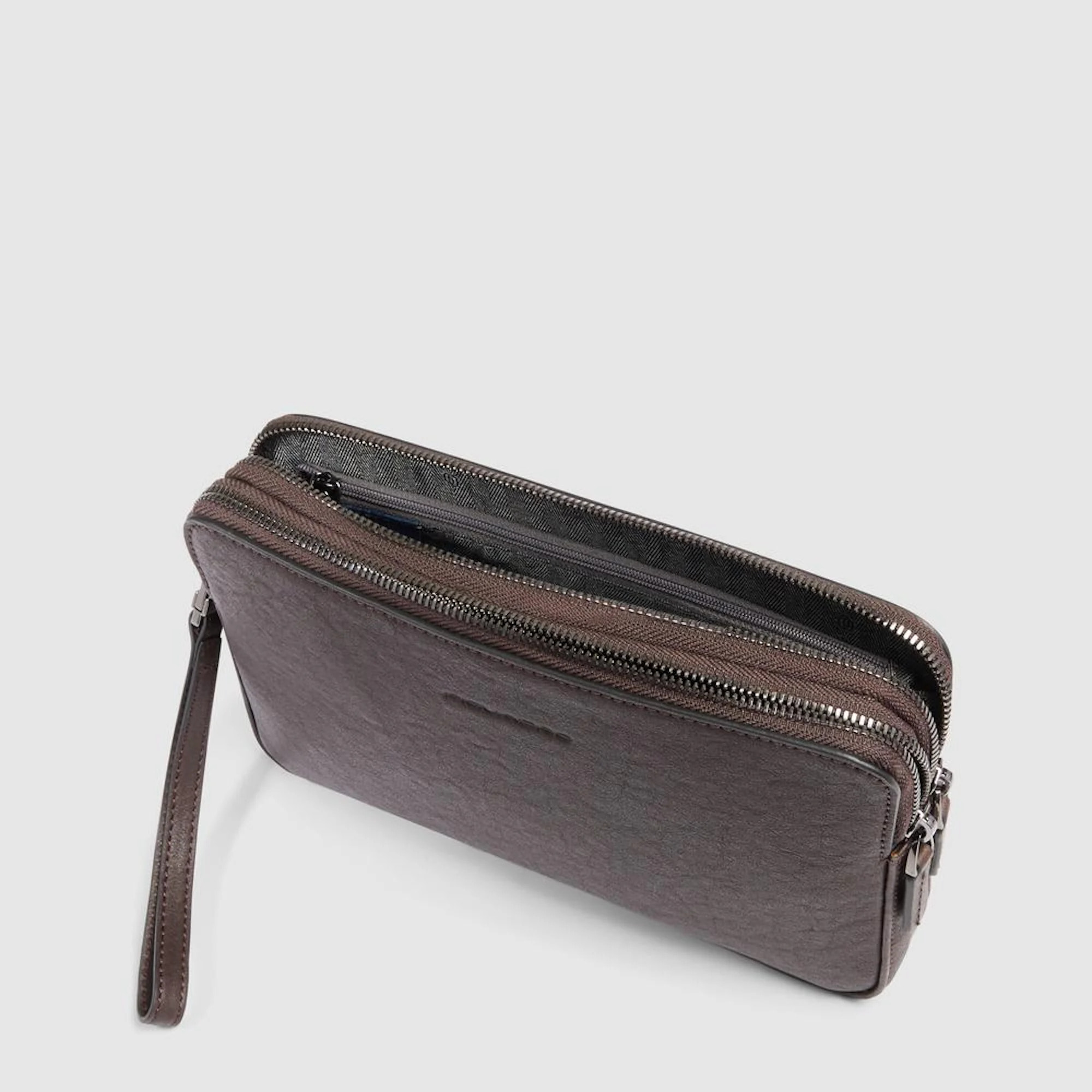 Piquadro Pochette in pelle con portacarte di credito, schermato con protezione RFID