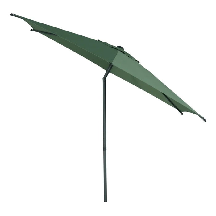 Parasol droit rond inclinable Soya 2,7m vert olive