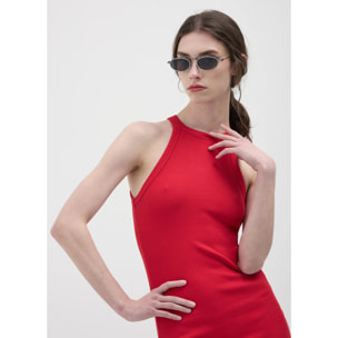 Vestito lungo a costine