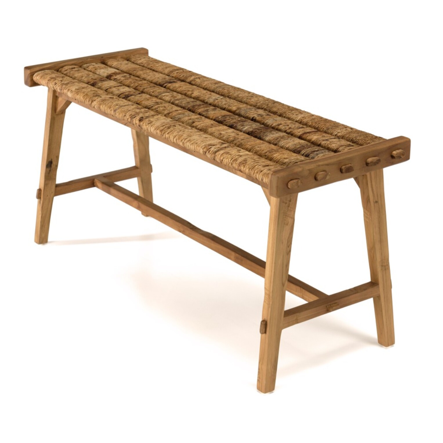 SIXTINE - Banc 100x36cm assise en tissage d'abaca naturel