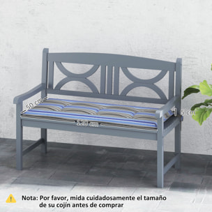 Juego de 2 Cojines para Banco de Jardín de 2 Plazas 120x50x5 cm Cojines Rectangulares para Interior y Exterior Impermeable con Relleno Grueso y Cintas de Sujeción Rayas Multicolor