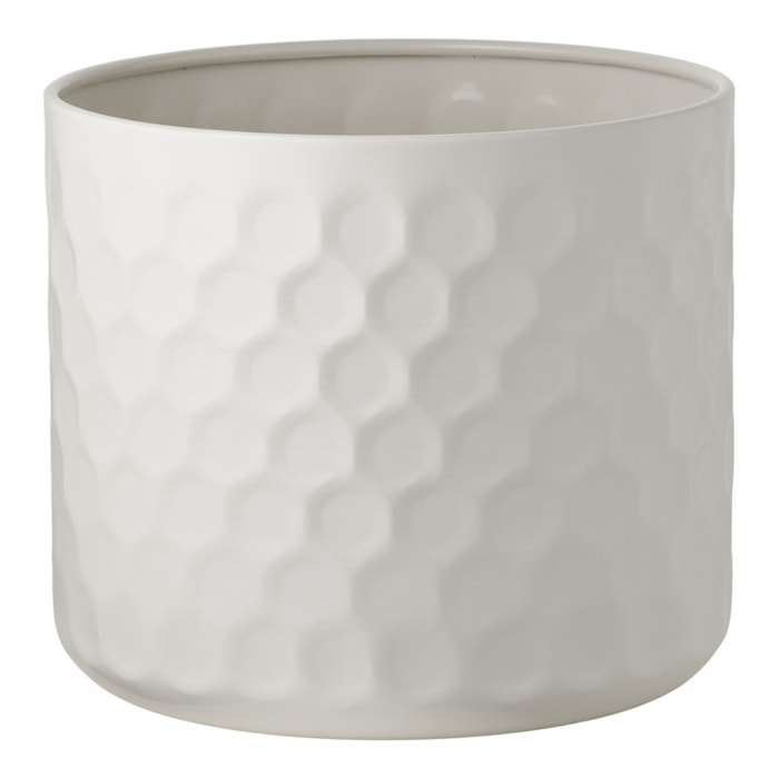 Portavaso in acciaio bianco ø24,5x21 cm