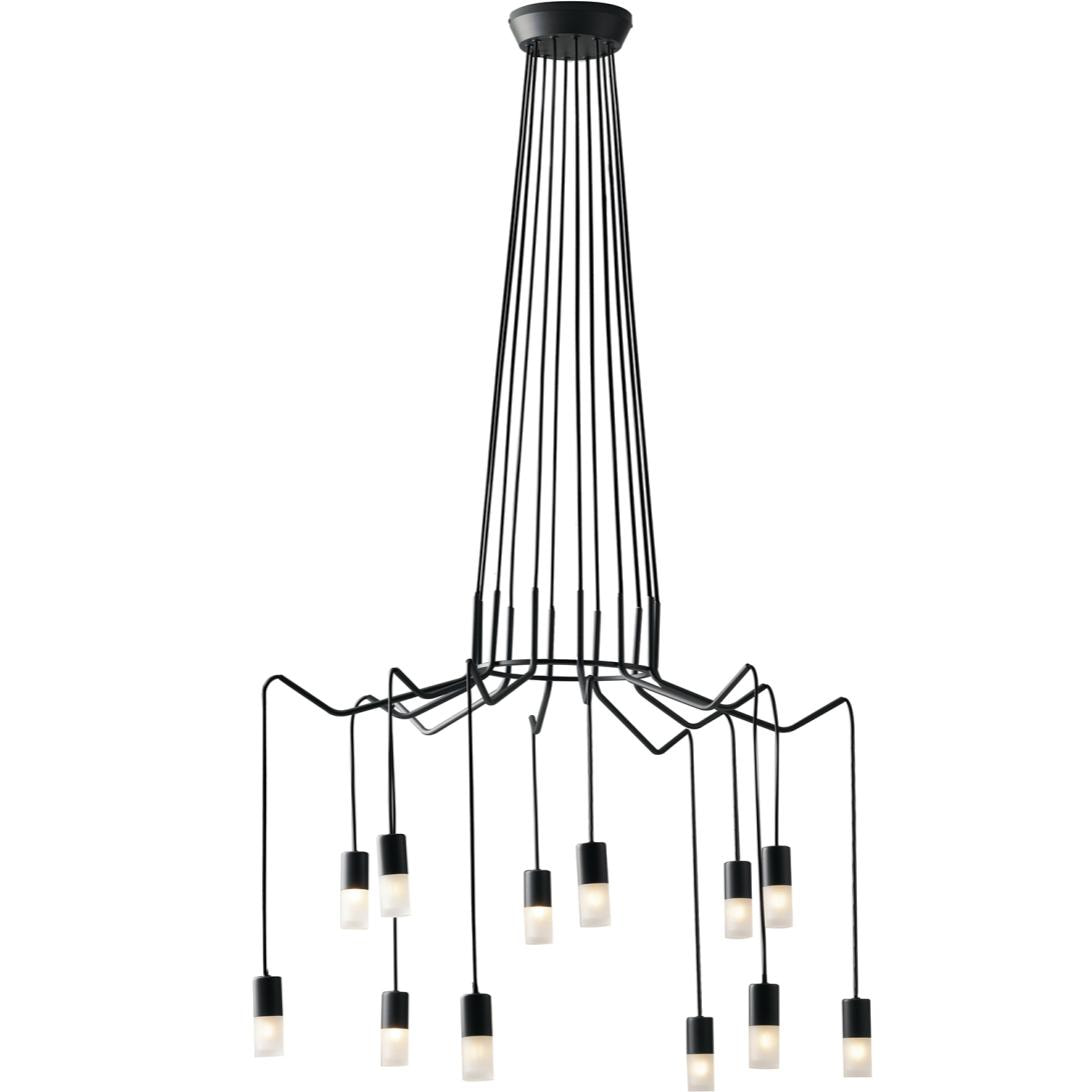 Lampadario a sospensione SPIDER antracite in metallo con diffusori in acrilico (2xG9)