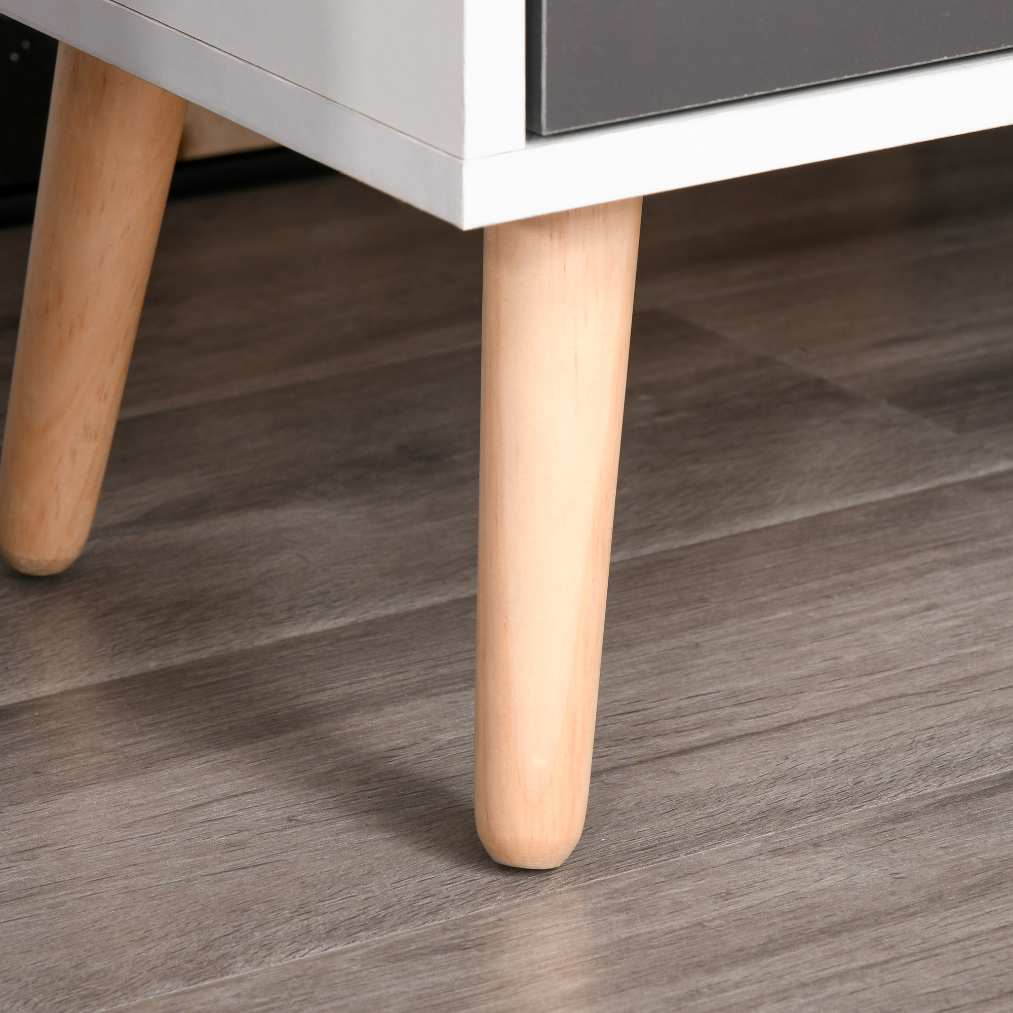 Aparador Moderno Aparador para Salón con 3 Puertas y Cajón Mueble Auxiliar para Salón Cocina Dormitorio 90x30x72 cm Blanco y Gris