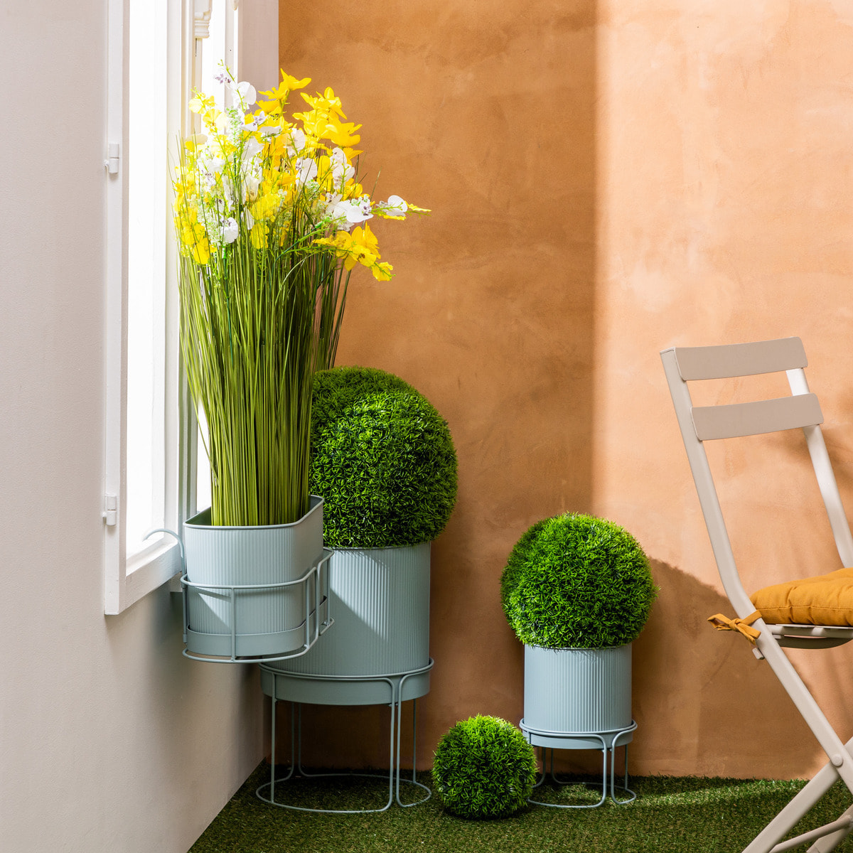 Jardinière "Aze" vert céladon L 47cm