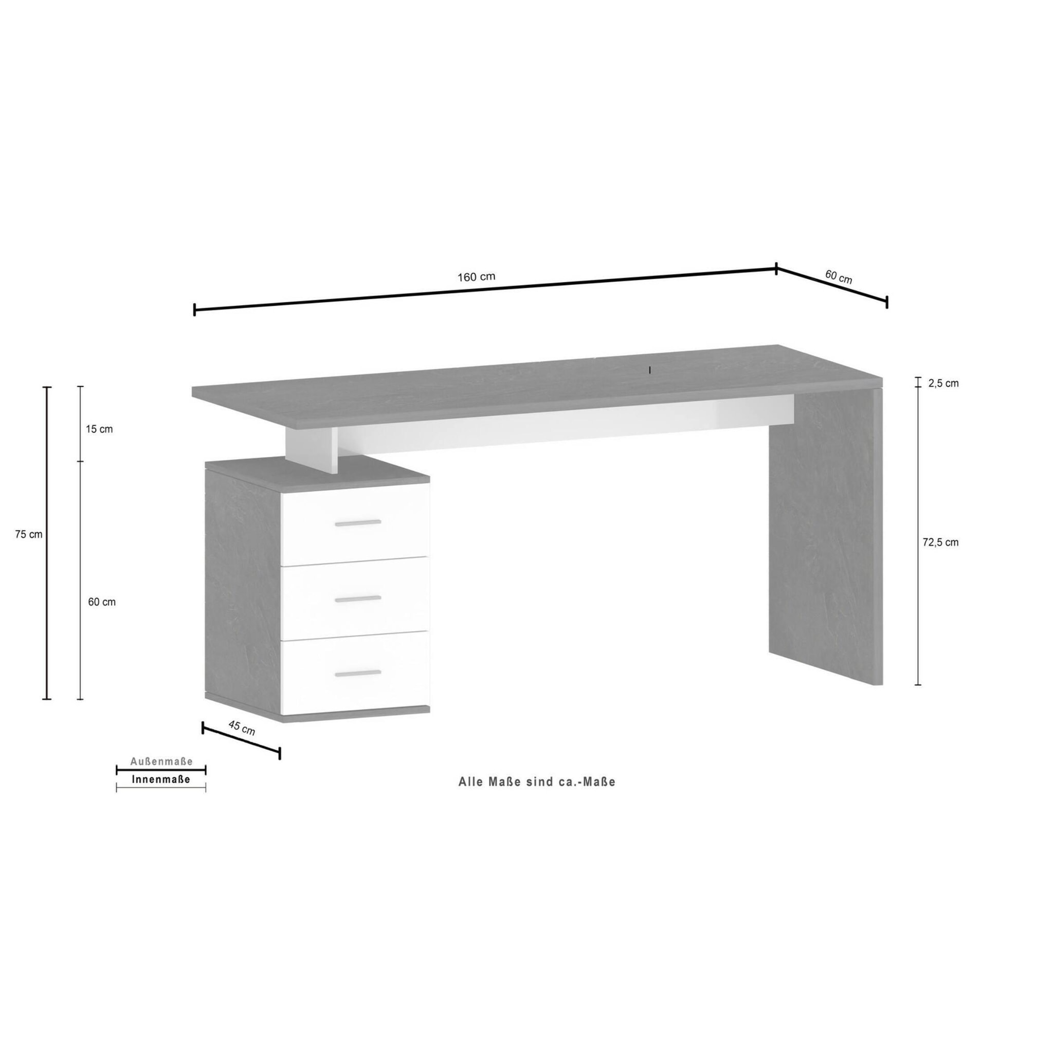 Scrivania Dchiellin, Scrittoio lineare, Scrivania ufficio multiuso, Scrivania salvaspazio multi posizione, 160x60h75 cm, Rovere