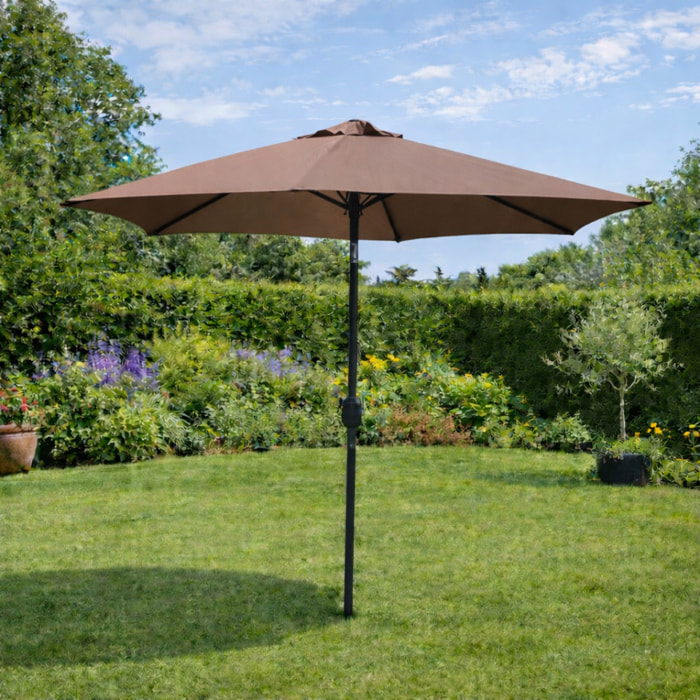Parasol droit rond 2,5 x 2,5 m chocolat EMMA