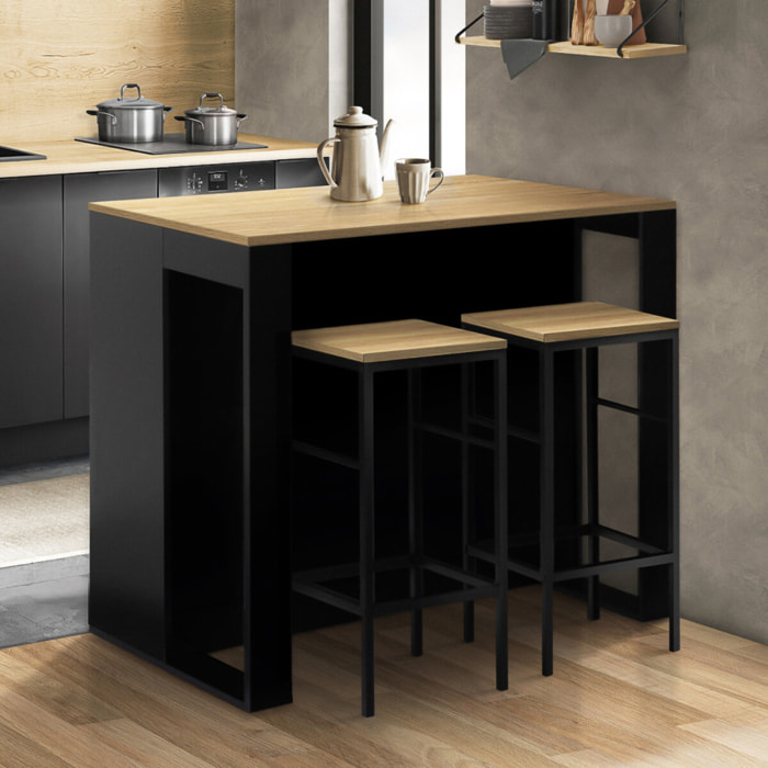 Ilot de cuisine Nino avec rangements