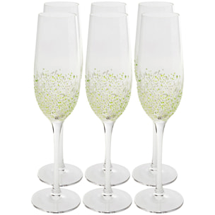 Flûtes à champagne Confetti verts set de 6 Kare Design
