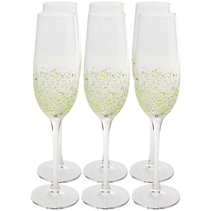 Flûtes à champagne Confetti verts set de 6 Kare Design
