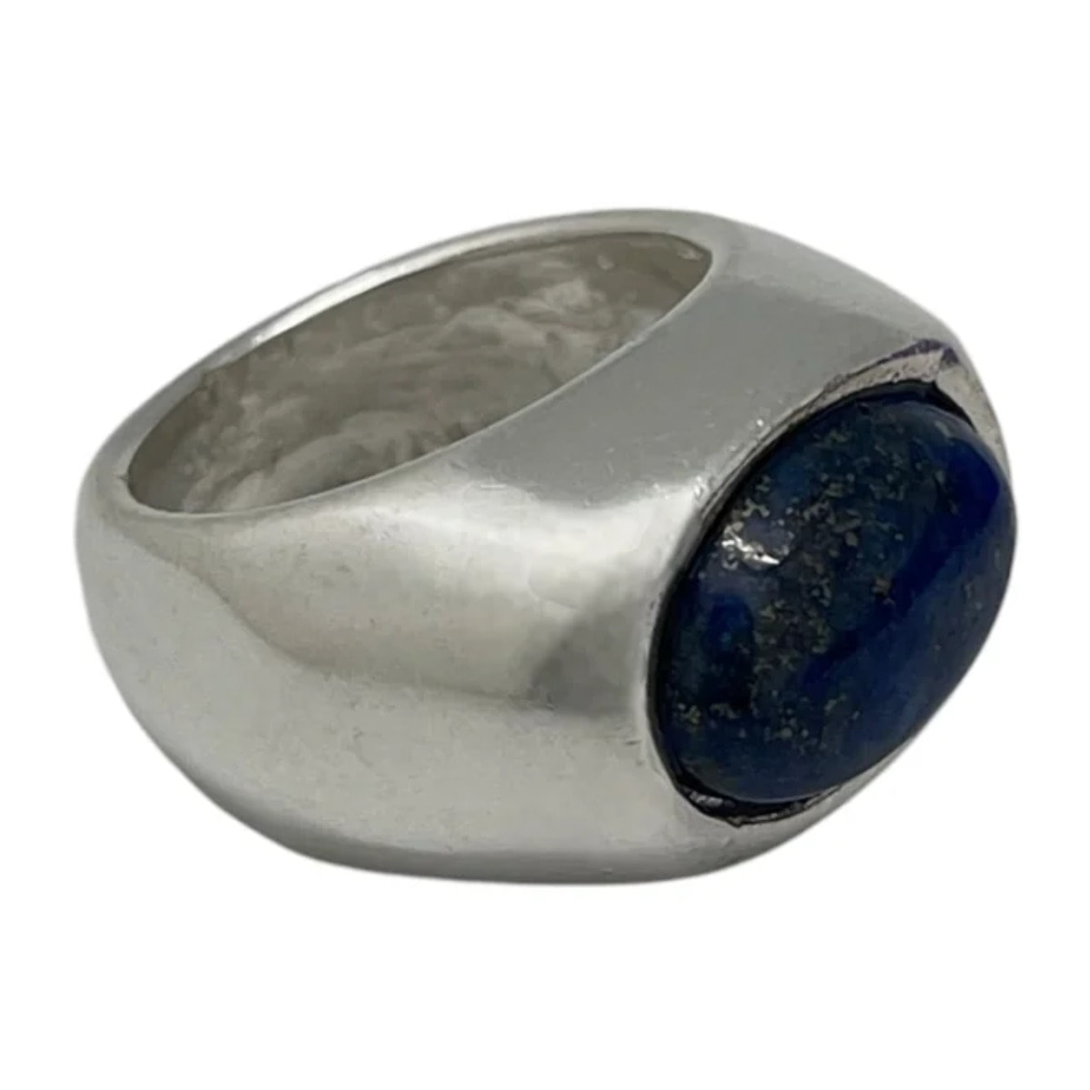 Anillo Joya con piedra natural estilo solitario plata 10µ y lapislazuli