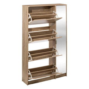 Meuble range-chaussures x24 miroir effet chêne naturel