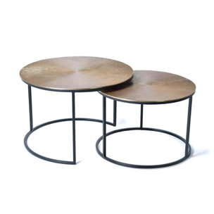 Ensemble de 2 tables basses 47x70x70 cm