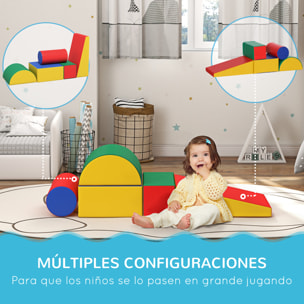 Juego de 5 Bloques de Espuma para Niños, Bloques de Psicomotricidad, Figuras de Construcción, Juguete para Aprendizaje para Escalar y Gatear, Multicolor