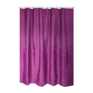 Rideau de douche Polyester 180x200cm Violet - Anneaux inclus MSV