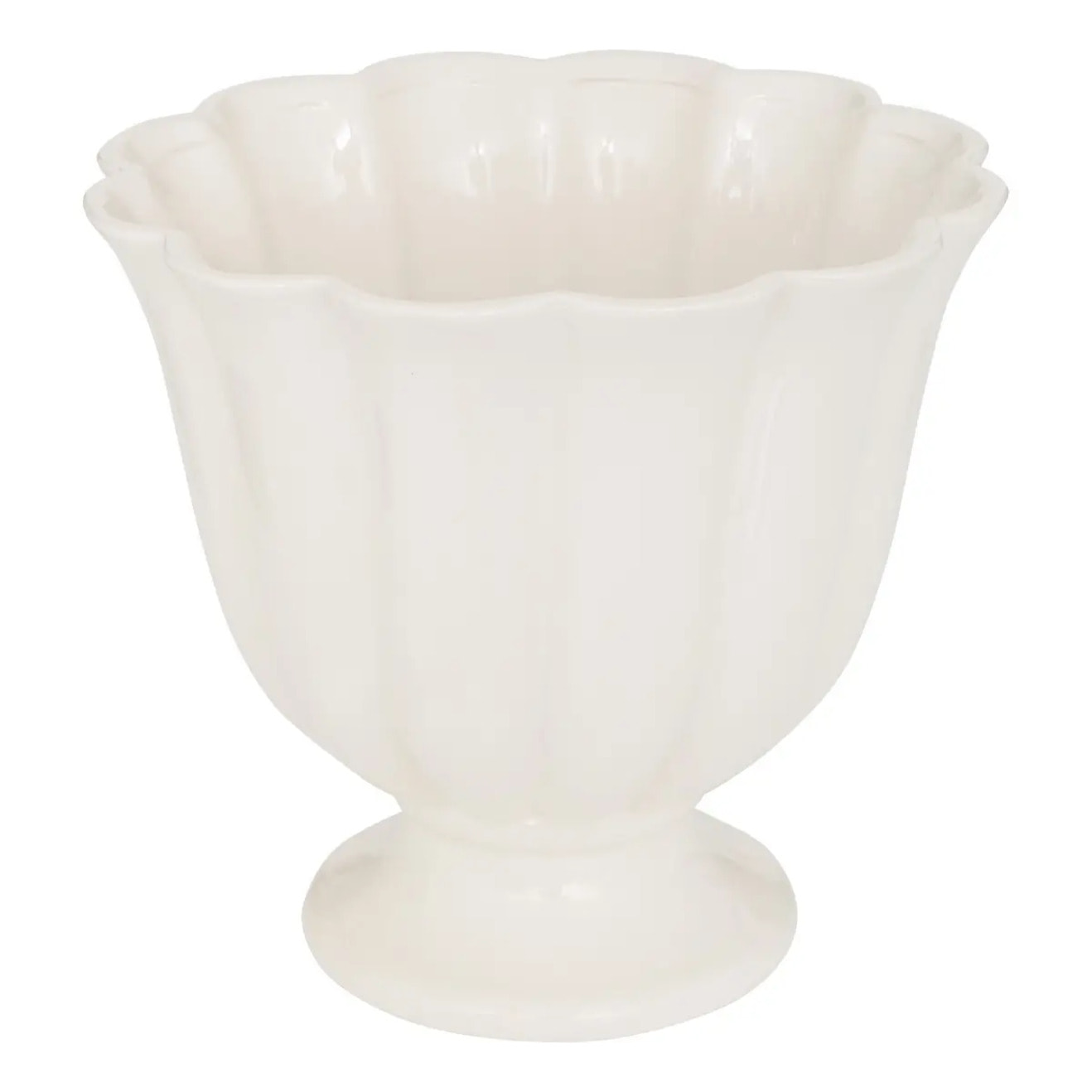 Cache-pot Fleur de rose H24cm blanc