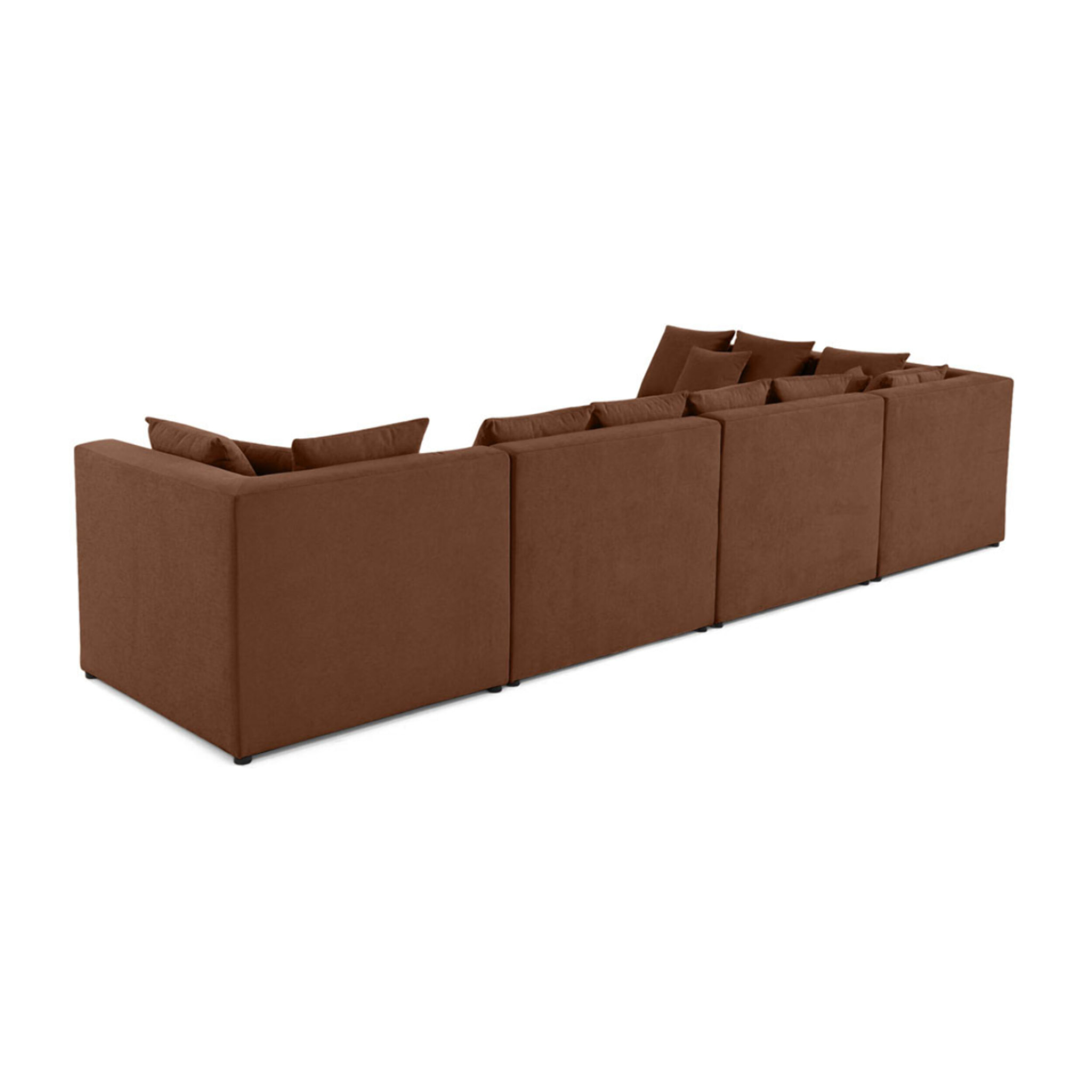 Amalfi - canapé modulable d'angle réversible - 5 places - en tissu - Terracotta