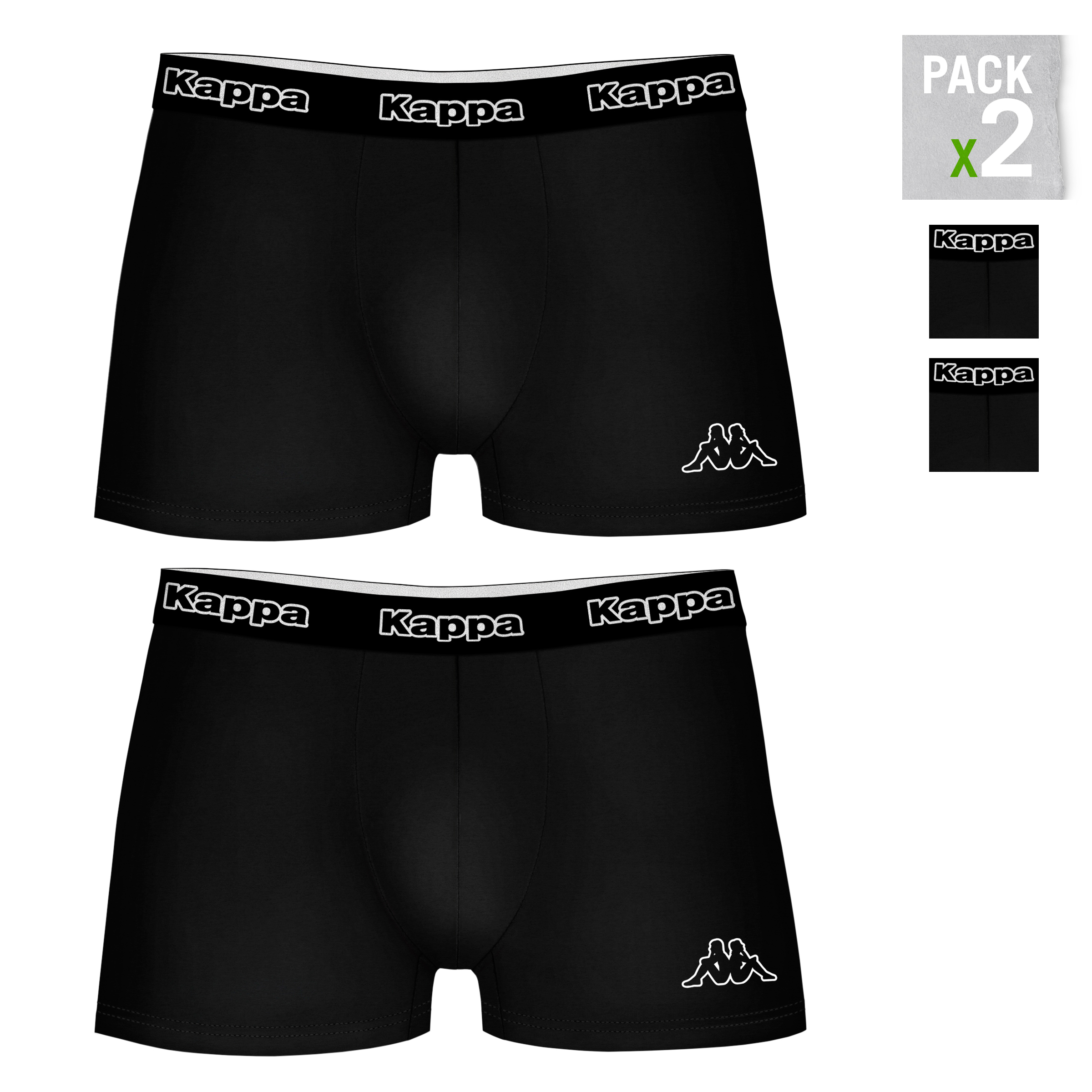 Pack 2 calzoncillos Kappa en color negro para hombre