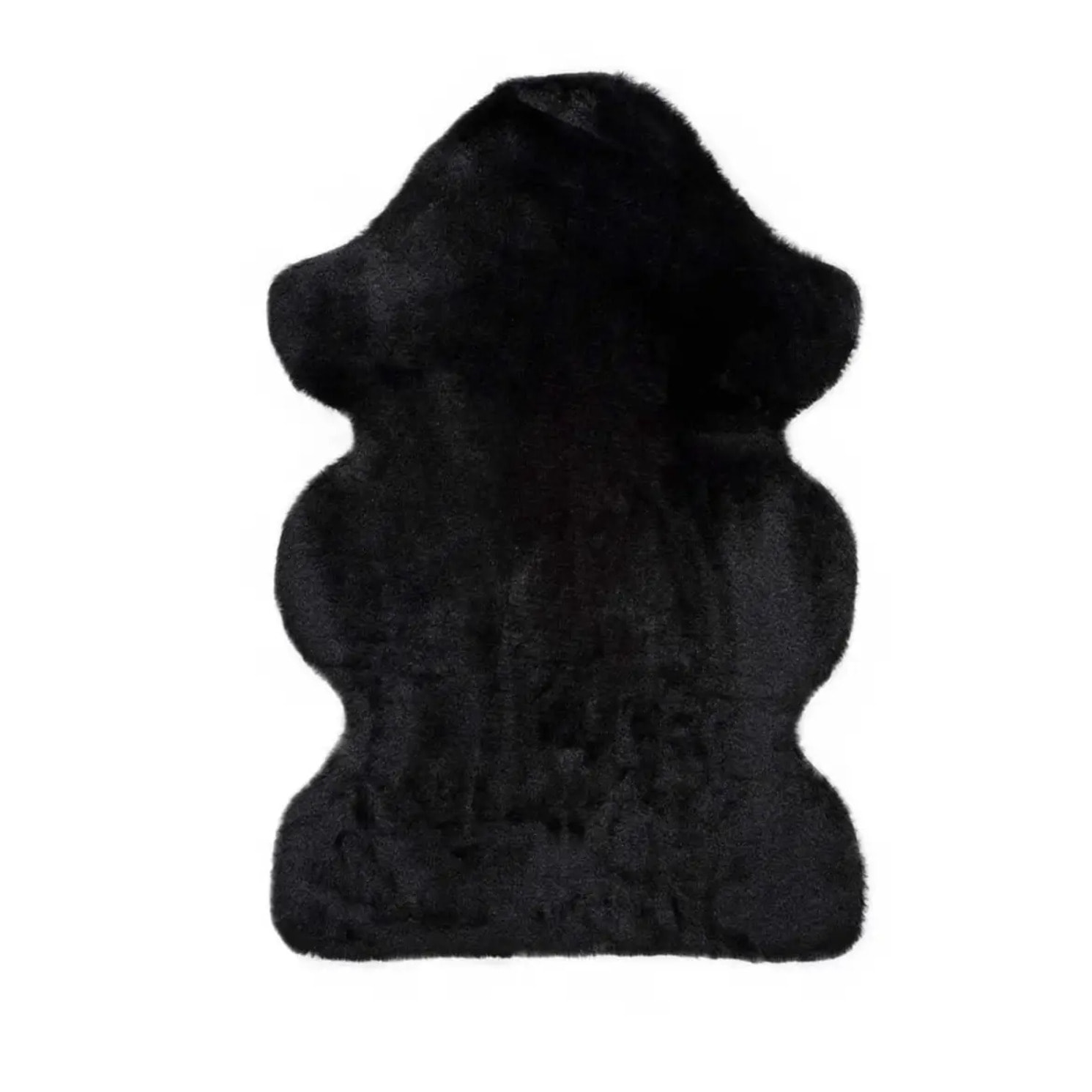 FOX Alfombra lisa lavable pelo largo en negro, varias medidas disponibles