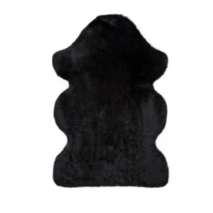 FOX Alfombra lisa lavable pelo largo en negro, varias medidas disponibles
