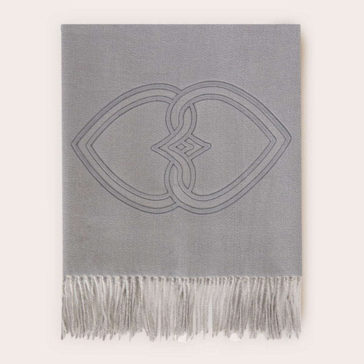 Motivi - Sciarpa con ricamo e frange - Grigio