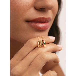 Collar Pebble Family Colors Baño Oro