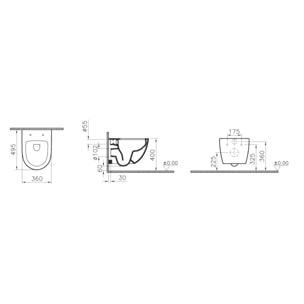 SENTO Cuvette compacte seule RIM-EX (sans bride), 49,5cm